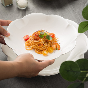 Vajilla de cerámica creativa de plato hondo de gran capacidad de estilo chino blanco puro. El restaurante del hotel adopta un estilo minimalista - Product Image 2