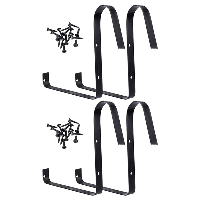 Plant Hanger Wall Hooks Flower Window Box Planter Iron Bracket for Railing Balcony Flower Pot Holding Bracket