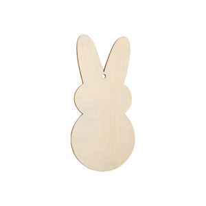 Decoraciones de Pascua en stock, chips de madera para pintar para niños, letreros de madera con forma de conejo, manualidades decorativas de madera. - Product Image 5