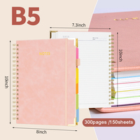 Carnet de notes à spirale personnalisé à couverture rigide avec logo, tampon à chaud en relief, avec onglets séparateurs amovibles