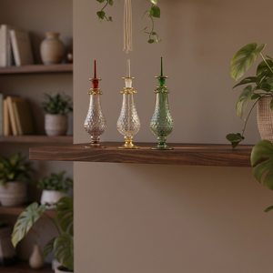 Grandes bouteilles de parfum en verre soufflé LW28 ZAHEREEN, art populaire égyptien, objets décoratifs de luxe faits à la main, pièces de collection - Product Image 2