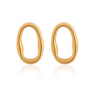 Boucles d'oreilles modernes rétro unisexes en acier inoxydable, créoles asymétriques, ton froid, bijoux d'oreille français de luxe simples pour les fêtes - Product Image 5