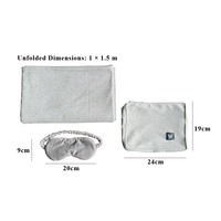 Ensemble couverture de voyage et masque pour les yeux - Kit d'accessoires de voyage 3 pièces avec étui de transport, couverture de voyage douce pour avion et voiture
