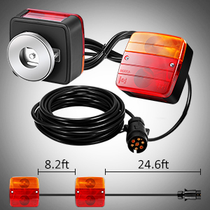 Kit <span class=keywords><strong>de</strong></span> <span class=keywords><strong>feux</strong></span> arrière <span class=keywords><strong>de</strong></span> <span class=keywords><strong>remorque</strong></span> magnétiques Emark 12V <span class=keywords><strong>feux</strong></span> <span class=keywords><strong>de</strong></span> <span class=keywords><strong>plaque</strong></span> d'immatriculation indicateur d'arrêt <span class=keywords><strong>de</strong></span> frein <span class=keywords><strong>de</strong></span> camion <span class=keywords><strong>avec</strong></span> connecteur à 7 broches et câble <span class=keywords><strong>de</strong></span> 7.5m - Product Image 3