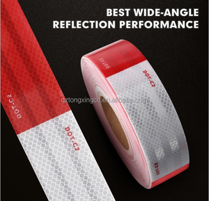 Nastro riflettente alluminizzato bianco e rosso con taglio a bacio per camion, rimorchi e veicoli, ad alta visibilità e segnalazione di avvertimento - Product Image 2