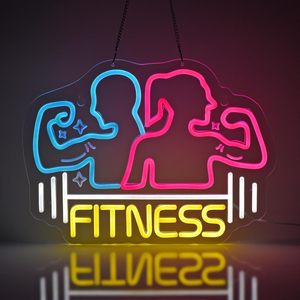 Letreros LED de Neón para Fitness, Regulables, Alimentados por USB, Luz Ambiental, Decoración para Escaparates, Luz Indicadora de Calle, Personalizables, 5V - Product Image 6
