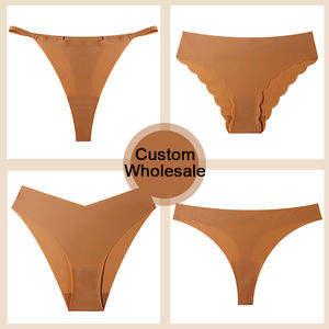 Оптовая продажа быстросохнущие бесшовные однотонные стринги с низкой талией сексуальные молодые девушки стринги низкий минимальный заказ логотип популярное стильное нижнее белье - Product Image 5