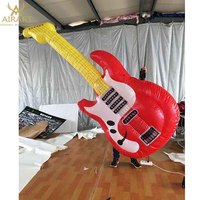 Accessoires pour événement musical orner guitare gonflable géante, accessoire de guitare gonflable ballon