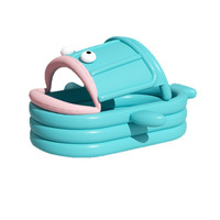Piscine gonflable en PVC écologique pour adultes, familles et bébés avec protection solaire pour les jardins