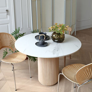 Новый дизайн, мебель в скандинавском стиле, столовая, бетонный круглый центральный стол, акцент, тафель, обеденный стол, деревянный обеденный стол, набор - Product Image 3