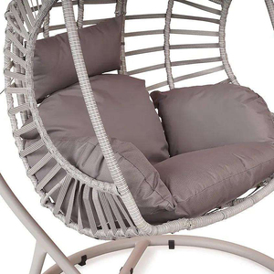 Fauteuil <span class=keywords><strong>suspendu</strong></span> œuf de luxe en rotin pour extérieur, siège balançoire moderne en osier pour jardin et terrasse - Product Image 5
