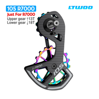 LTWOO Roda Pemandu Derailleur Belakang 11-Speed Serat Karbon Set Roda Pulley Sepeda Bantalan Keramik Kompatibel 105/UT/Ultegra/DURA