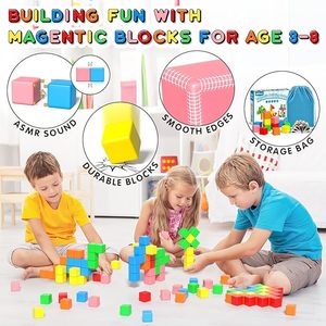 Magnetische Ungiftige Plastikbausteine für Kleinkinder 4-12 Monate STEM-Lernset zur Förderung der Kreativität 2,5cm Würfel Hergestellt in Guangdong - Product Image 6