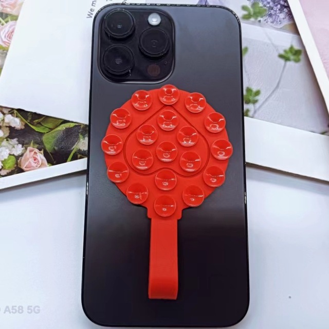 Hot Selling Double-Sided Round Silicone Suction Cup Phone Holder Flexible Mount for Selfies and Videos