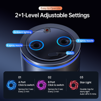 Accessoires de voiture : Purificateur d'air de voiture à double pulvérisation intégré pour deux bouteilles de parfum, type étoile, rechargeable USB-C, longue durée, fraîcheur durable