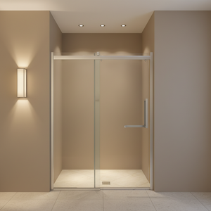 <span class=keywords><strong>Porte</strong></span> de <span class=keywords><strong>douche</strong></span> coulissante sans cadre en aluminium moderne, verre trempé de 8 mm, <span class=keywords><strong>sur</strong></span> <span class=keywords><strong>mesure</strong></span>, pour hôtel et usage domestique, avec système de glissière à roulettes - Product Image 3