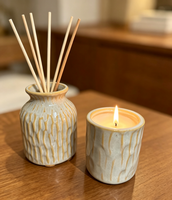 Petit vase en céramique vintage avec glaçure dégradée, bouteille diffuseur de parfum pour la décoration de la chambre et de la salle de bain