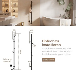 Ce được phê duyệt nước nóng quán bar Hot Rail thiết kế hiện đại Bath dọc nước nóng giá điện treo tường khăn ấm hơn giá - Product Image 4