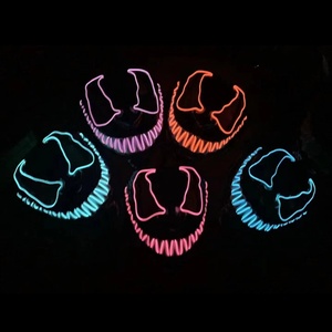Masque LED lumineux en PVC pour Halloween, motif Vénome Clown V-Shaped Script-Killing Werewolf, pour fête d'horreur intégrale - Product Image 2