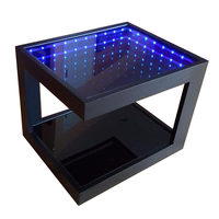 Portable éclairer illuminé discothèque miroir infinity table basse table club verre trempé led 3D infinity meubles