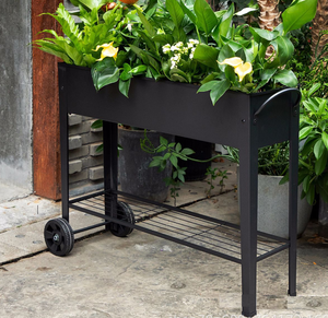 Verduras elevadas de Metal, cama de jardín elevada, cajas de macetas, maceta de madera, patas de madera, fabricación de chapa metálica para el cultivo de flores - Product Image 3