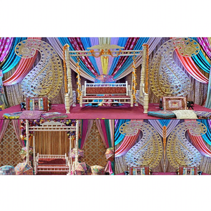Elegante Sangeet Stage Paisley Decor & Swing Gujarati Garba Night Stage con Swing Marvelous Wedding Sangeet Stage Decoration EE. UU. - Product Image 1