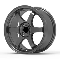 Velg Mobil Penumpang Custom 15 16 17 Inch 4x100 4x114.3 5x114.3 6 5x120 mm Aftermarket Flow Forming Alloy Auto Car Wheel Rim Hub