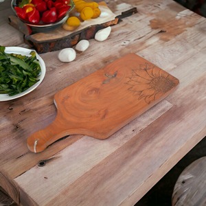 Planche à découper design avec poignée en bois d'acacia noyer personnalisé épais en vrac pour cuisine vente en gros - Product Image 6