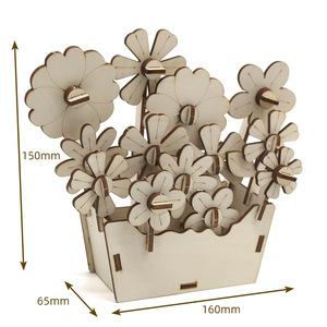 Handmade Wooden Flower Craft <b>Kit</b> 150mm Height <b>DIY</b> Educational Model For Kids And Students - Product Image 1