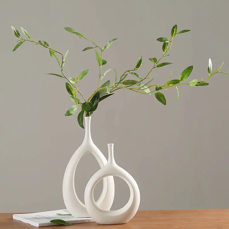 New Modern Living Room Luxury Decor Art Decorative Dry Flower Nordic Ceramic Porcelain Vases