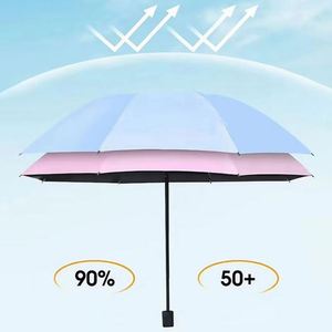 Promotional Multi Color Custom Logo 3 <b>Folding</b> 3-<b>Folding</b> Sun and Rain Water-Repellent Umbrella With Uv Protection - Product Image 4