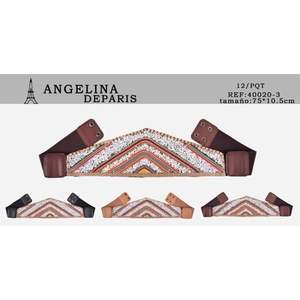 Angelina Deparis <b>Fabric</b> Belt 75x10.5cm <b>Beaded</b> Pattern Bohemian Fashion Accessory - Product Image 1