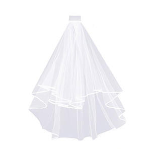 Velo da Sposa di Lusso con Bordo Arricciato, Leggero in Tulle Trasparente con Pettine per Cerimonie Nuziali in Chiesa e in Spiaggia - Product Image 4