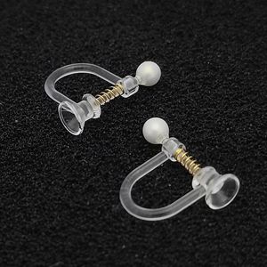 Clip-on <b>Earrings</b> Transparent Rhinestone Plastic Resin Spring Ear Clips DIY Jewelry Accessories - Product Image 3