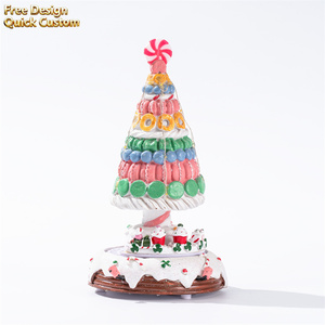 Albero di Natale Rotante con Caramelle e Dettagli Macaron, Ornamento da Tavolo per Feste Natalizie e Decorazioni per Villaggi Natalizi - Product Image 1