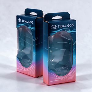Wholesale Custom Printed Art Paper Cardboard <b>Box</b> with PVC Window and Embossing for Swim Goggles Packaging - Product Image 3