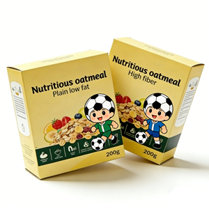 กล่องซีเรียลอาหารเช้าแบบย่อยสลายได้ กล่องบรรจุภัณฑ์อาหารซีเรียลทำจากกระดาษแข็ง กล่องบรรจุภัณฑ์ผลิตภัณฑ์ข้าวโอ๊ตสำเร็จรูปแบบ<span class=keywords><strong>เปล่า</strong></span> - Product Image 5