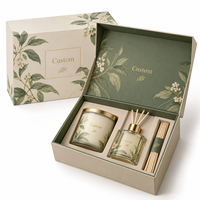 Boîte cadeau diffuseur de parfum personnalisée, emballage rigide de luxe en papier avec insert pour bougie parfumée, diffuseur à bâtonnets, ensembles de parfums d'intérieur