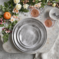 Service de table en porcelaine mate grise de style nordique, assiettes en céramique pour mariage, restaurant moderne, hôtel, restauration, mise en place de table