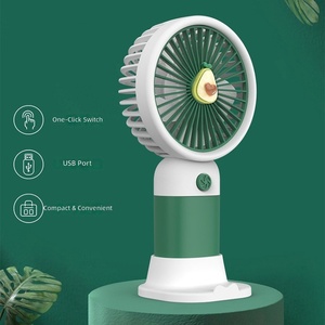 Mini ventilateur portable d'été rechargeable par USB, design mignon de fruits de dessin animé, petit ventilateur personnel avec base - Product Image 5