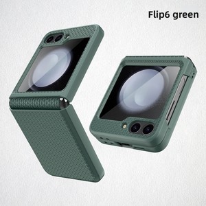 La nueva funda minimalista para teléfono de Huanmin, compatible con el Z Flip 6, presenta un diseño de rejilla cuadrada completa y ofrece protección. - Product Image 6