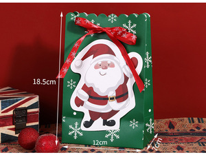 Sacs cadeaux de Noël les plus vendus avec ruban, sacs en papier imprimés Père Noël pour les fêtes, bonbons et biscuits - Product Image 5