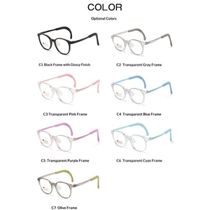Montures de lunettes carrées TR90 anti-lumière bleue pour enfants, montures optiques à bordure complète, lunettes de luxe unisexes anti-lumière bleue - Product Image 5