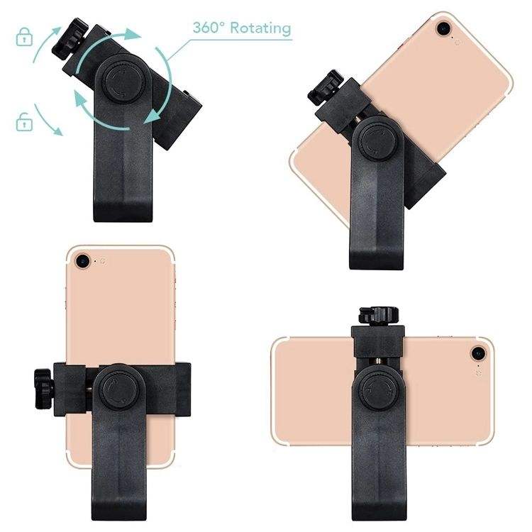 HONGDAK Universal Smartphone Tripod Adapter Cell Phone Holder Mount Adapter for Iphone for Samsung Adjustable Clamp