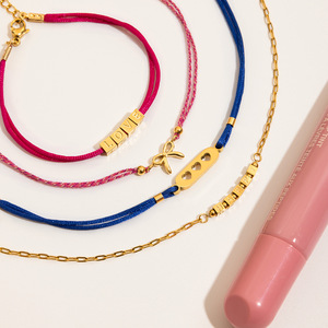 Fashion Charm <b>Bracelets</b> Women's 18K Gold Plated Rope With <b>Love</b> Letter Beads For Friendship Gift Jewelry - Product Image 2