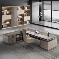 Bureau de direction en forme de L, mobilier moderne de luxe pour le bureau du PDG