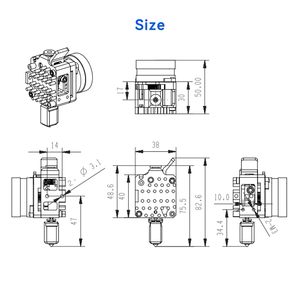 Extrudeuse pour imprimante 3d avec moteur pas à pas de 36mm M6 Short-Travel Dual Gear Upgrade Mini Extrudeuse pour CR-10 S <span class=keywords><strong>Ender</strong></span> <span class=keywords><strong>3</strong></span> <span class=keywords><strong>V2</strong></span> Series Models - Product Image 3