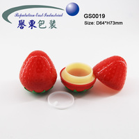 Creatieve aardbeien cosmetica verpakking 30ml mini rechthoekige plastic pot lege lippen- & oogcrème masker verpakking pot leverancier
