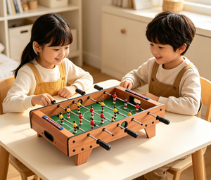 Mesa de Futbolín de Madera Miniatura, Portátil, de Operación Manual, Juguete de Fútbol de Mesa para Niños, Familia, Fiestas en Interiores, Entretenimiento - Product Image 5
