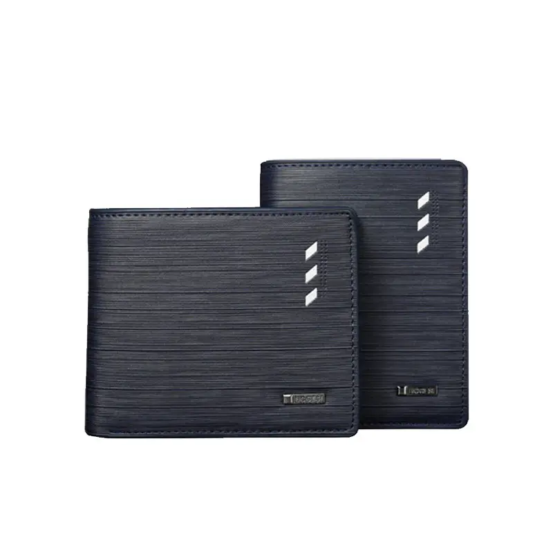 Bogesi Brand Solid MenのLeather Wallet Short Designer Pocket Purse Card Holder Clip Custom Bag